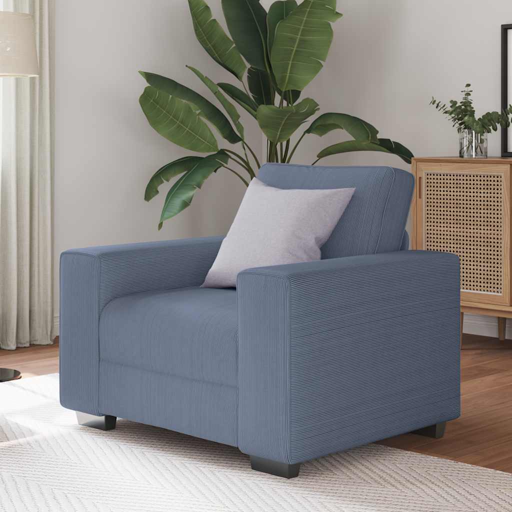 Sofastoel Blauw 100x77x82 cm Corduroy Stof is nu te koop bij PeponiXL, paradijselijk wonen!