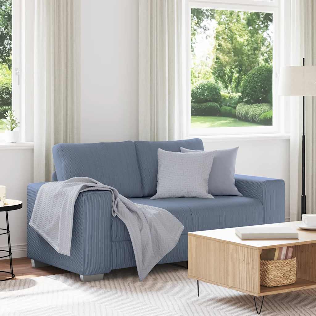 Loveseat Sofa Blauw 160x77x82 cm Corduroy Stof is nu te koop bij PeponiXL, paradijselijk wonen!