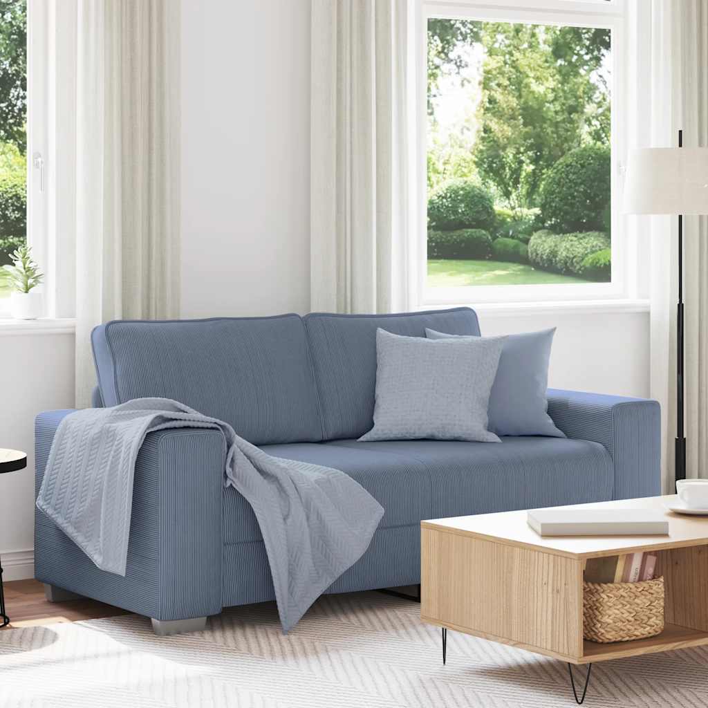 Loveseat Sofa Blauw 180x77x82 cm Corduroy Stof is nu te koop bij PeponiXL, paradijselijk wonen!