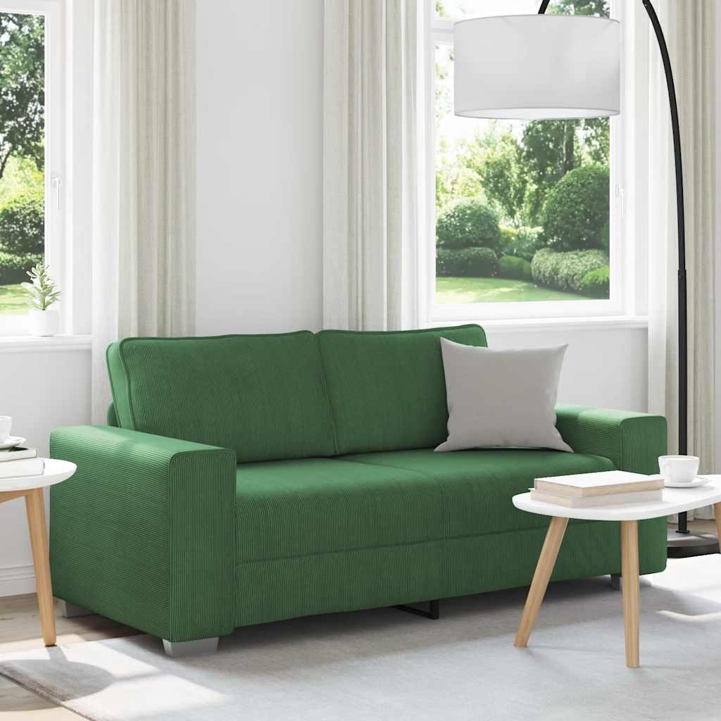 Loveseat Sofa Donkergroen 180x77x82 cm Corduroy Stof is nu te koop bij PeponiXL, paradijselijk wonen!