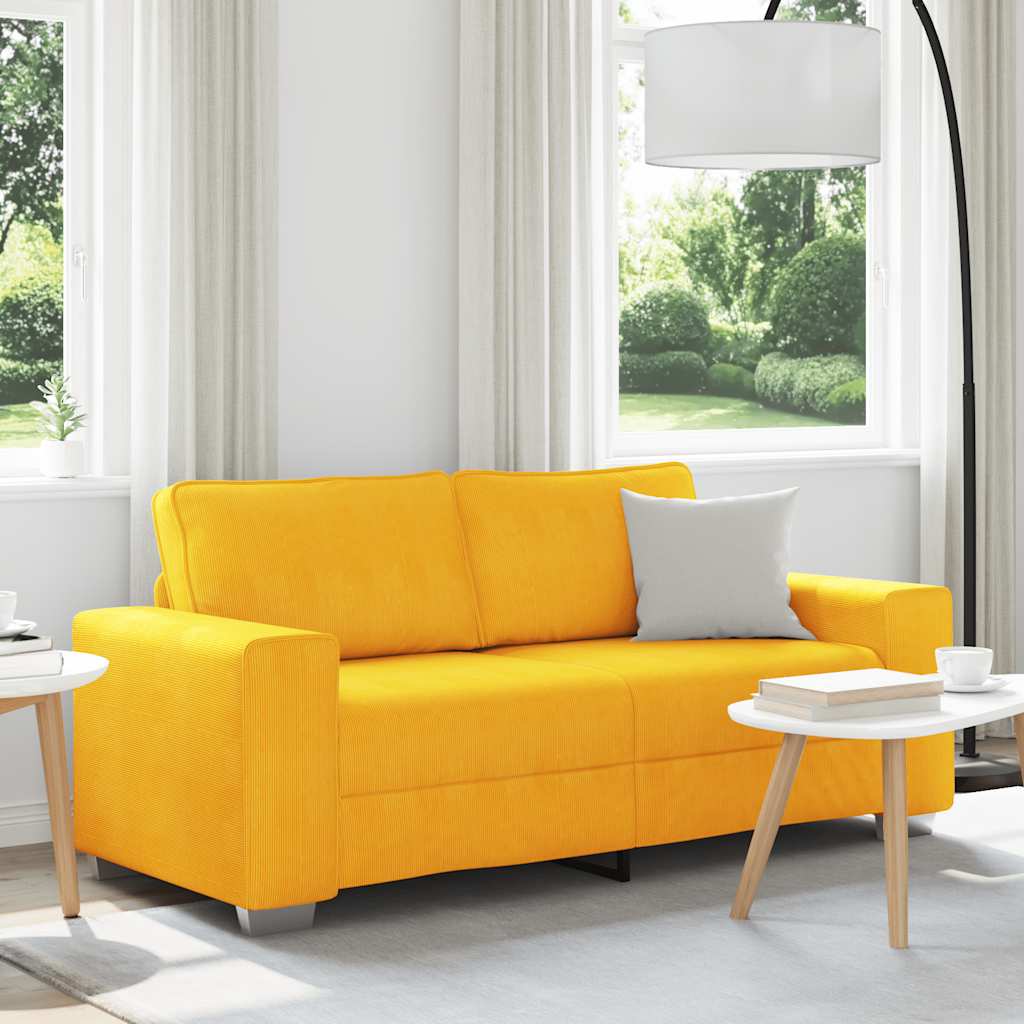 Loveseat Sofa Lichtgeel 180x77x82 cm Corduroy Stof is nu te koop bij PeponiXL, paradijselijk wonen!