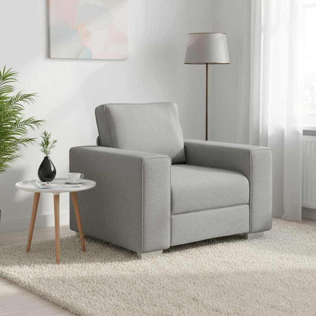 vidaXL Sofa Stoel Wolkengrijs 100 cm Stof
