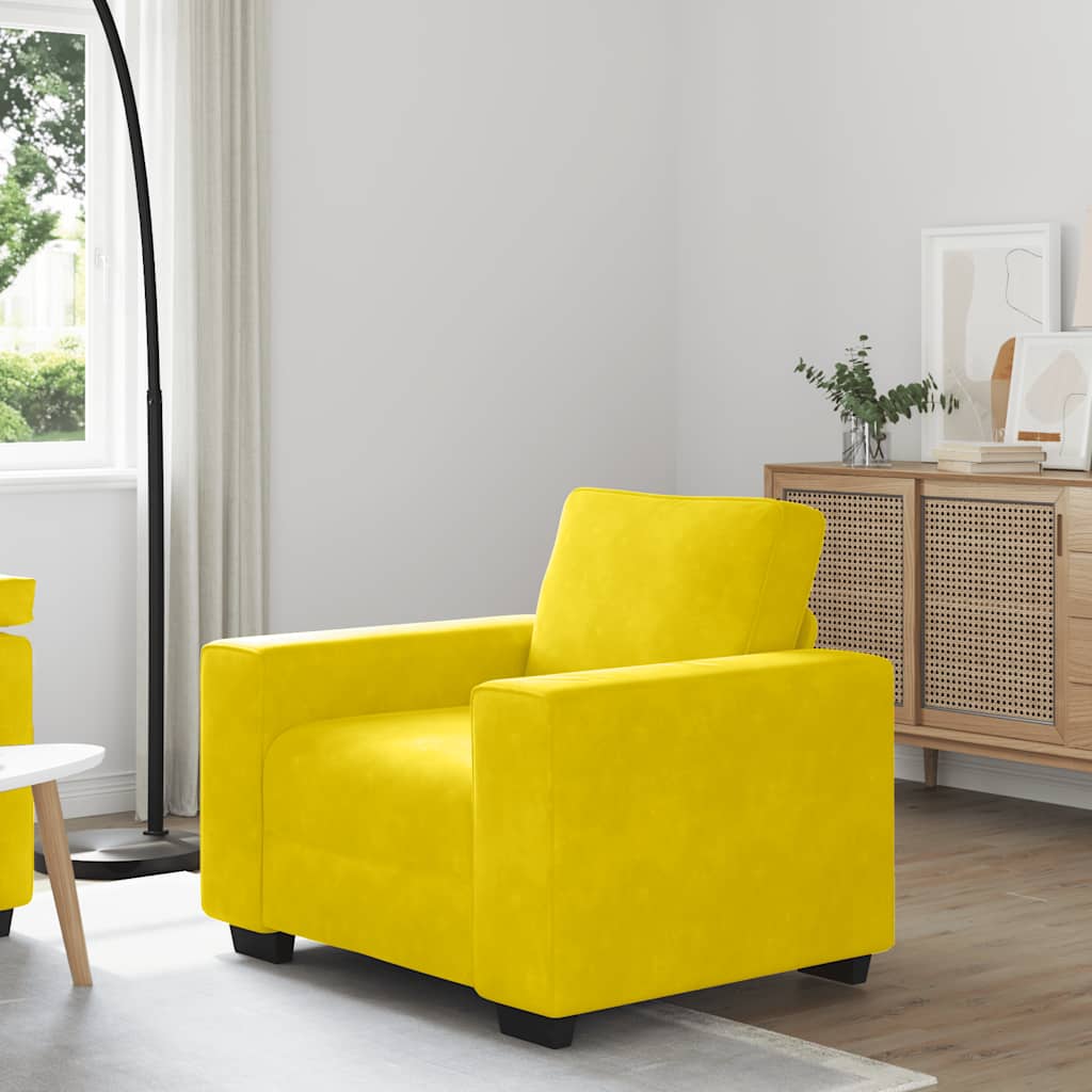 Sofastoel Geel 100x77x82 cm Fluweel is nu te koop bij PeponiXL, paradijselijk wonen!