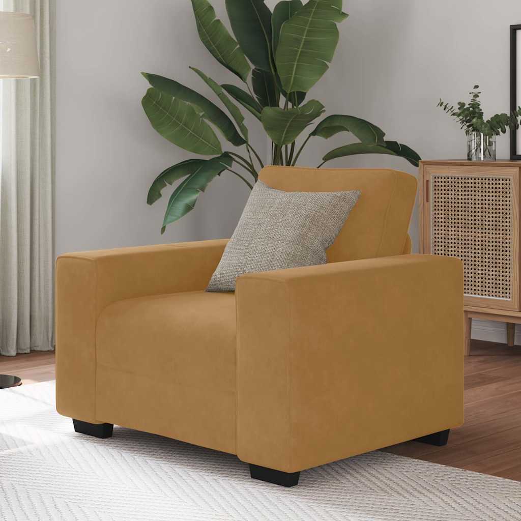 Sofastoel Bruin 100x77x82 cm Fluweel is nu te koop bij PeponiXL, paradijselijk wonen!