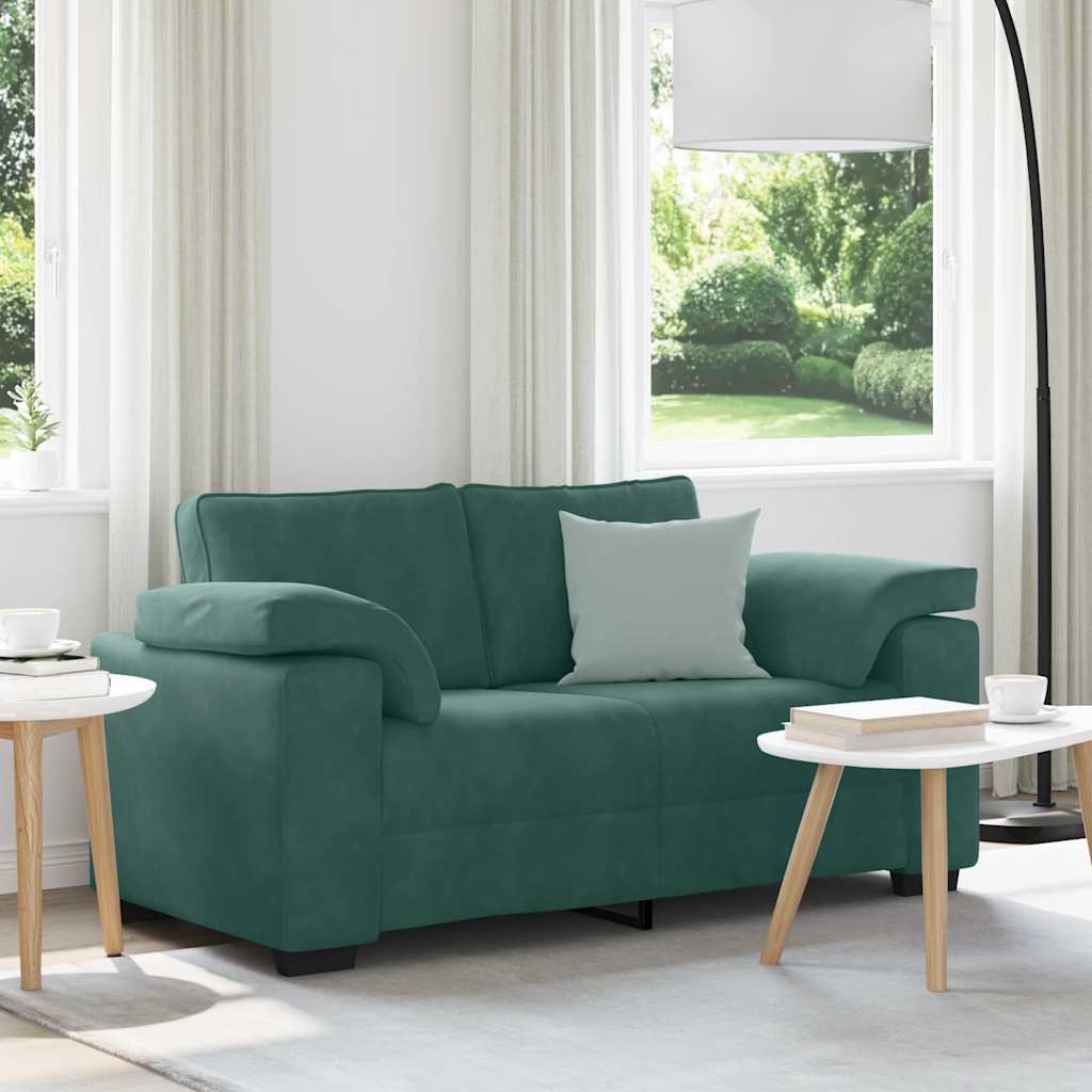 Loveseat Sofa Donkergroen 160x77x82 cm Fluweel is nu te koop bij PeponiXL, paradijselijk wonen!