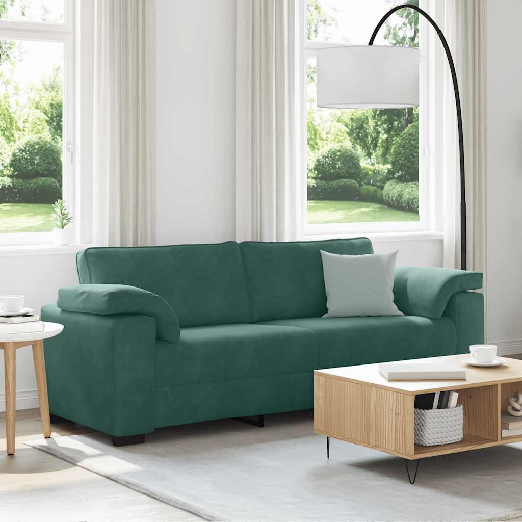 3-zitsbank donkergroen 220x77x82 cm fluweel is nu te koop bij PeponiXL, paradijselijk wonen!