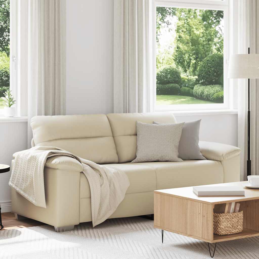2-zitsbank crème 180x81x84 cm kunstleer is nu te koop bij PeponiXL, paradijselijk wonen!