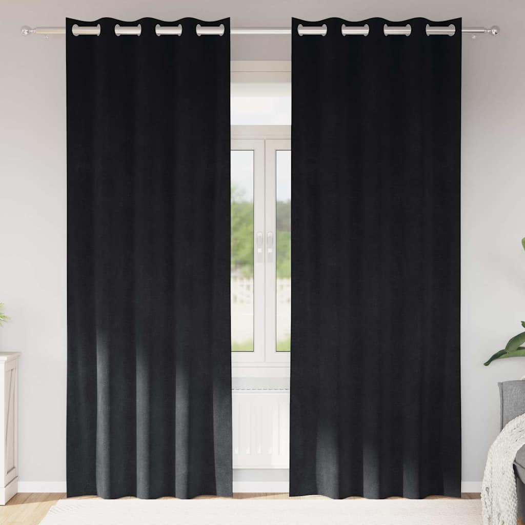 Verduisterende gordijnen 2 pcs Zwart 140 x 260 cm Fluweel is nu te koop bij PeponiXL, paradijselijk wonen!