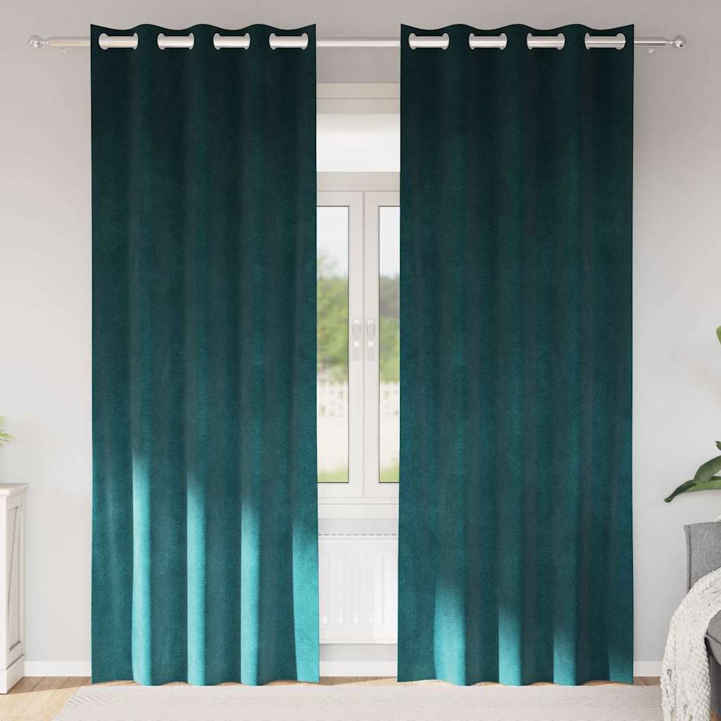 Verduisterende gordijnen 2 pcs Donkergroen 140 x 260 cm Fluweel is nu te koop bij PeponiXL, paradijselijk wonen!