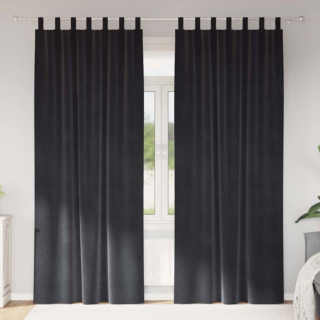 Verduisterende gordijnen 2 pcs Donkergrijs 140 x 245 cm Fluweel is nu te koop bij PeponiXL, paradijselijk wonen!
