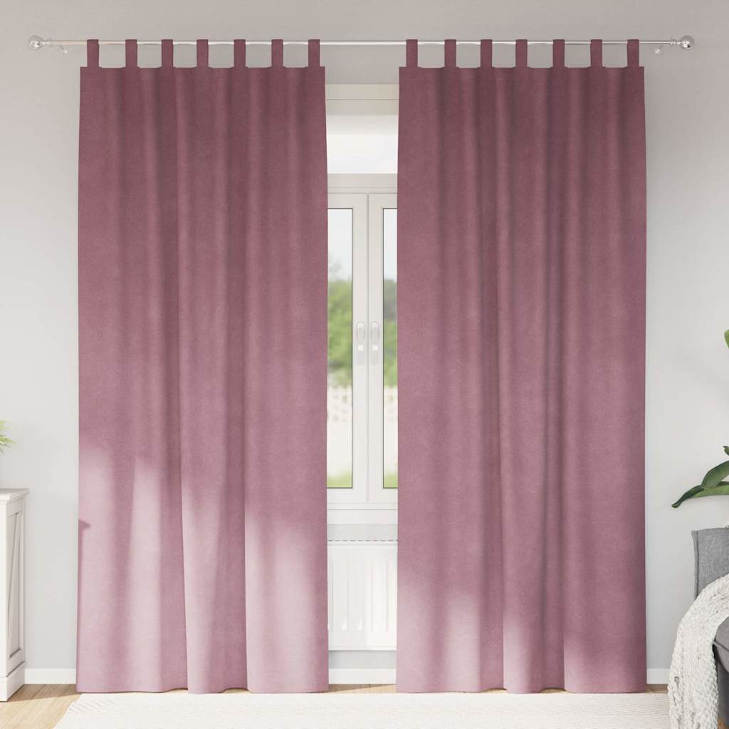 Verduisterende gordijnen 2 pcs Donkerroze 140 x 225 cm Fluweel is nu te koop bij PeponiXL, paradijselijk wonen!