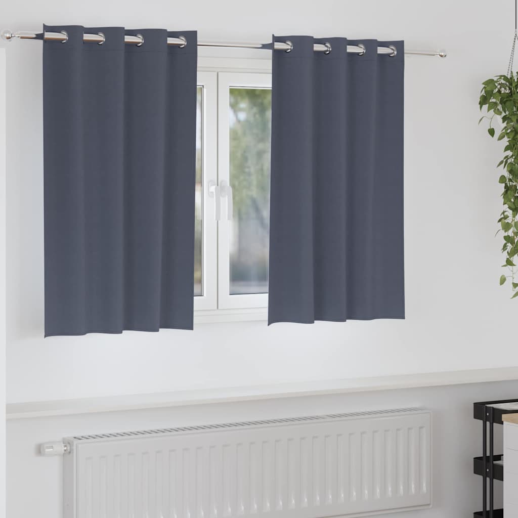 vidaXL Zwart-out Gordijnen met Ringen 2 st Antraciet 140 x 140 cm