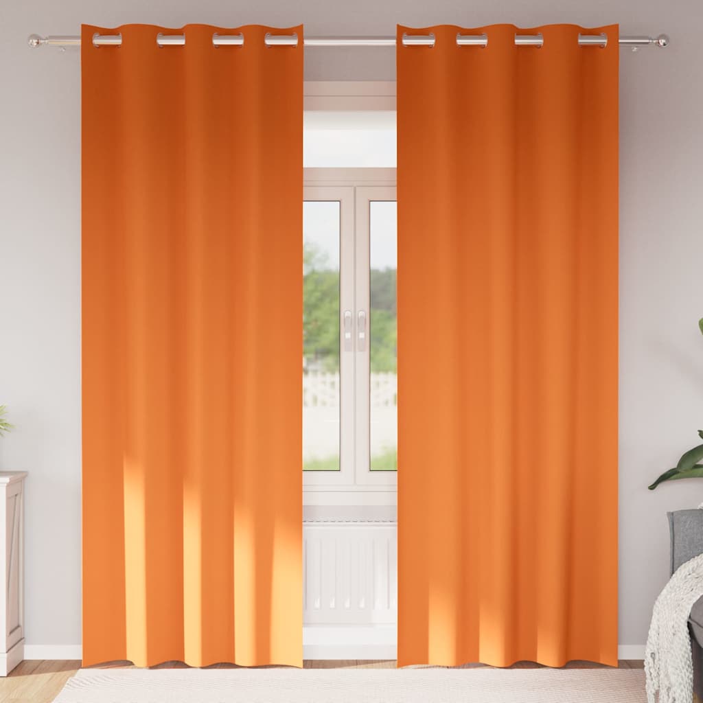 Zwart-out Gordijnen met Ringen 2 pcs Feloranje 245 x 140 cm is nu te koop bij PeponiXL, paradijselijk wonen!