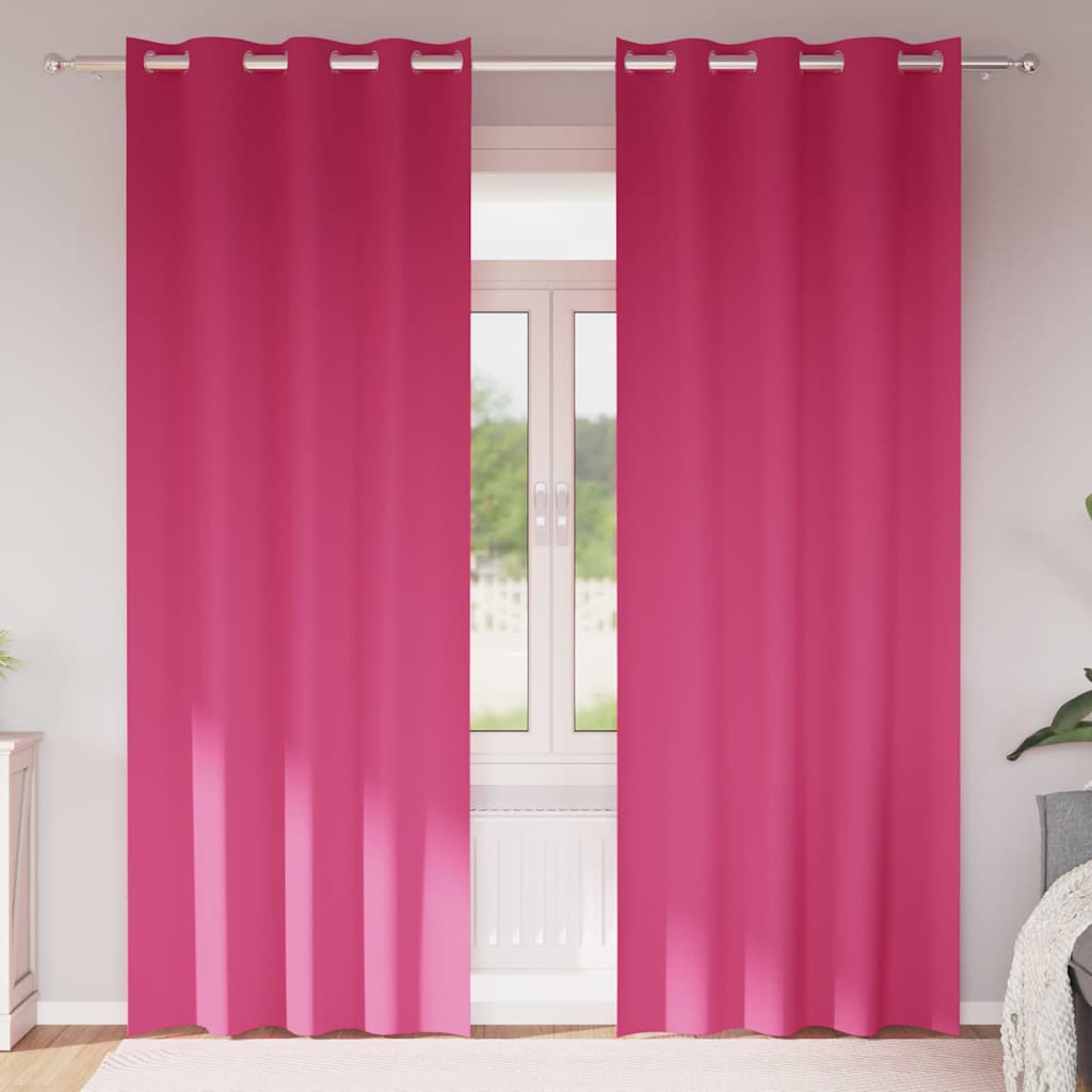 Zwart-out Gordijnen met Ringen 2 pcs Felroze 225 x 140 cm is nu te koop bij PeponiXL, paradijselijk wonen!