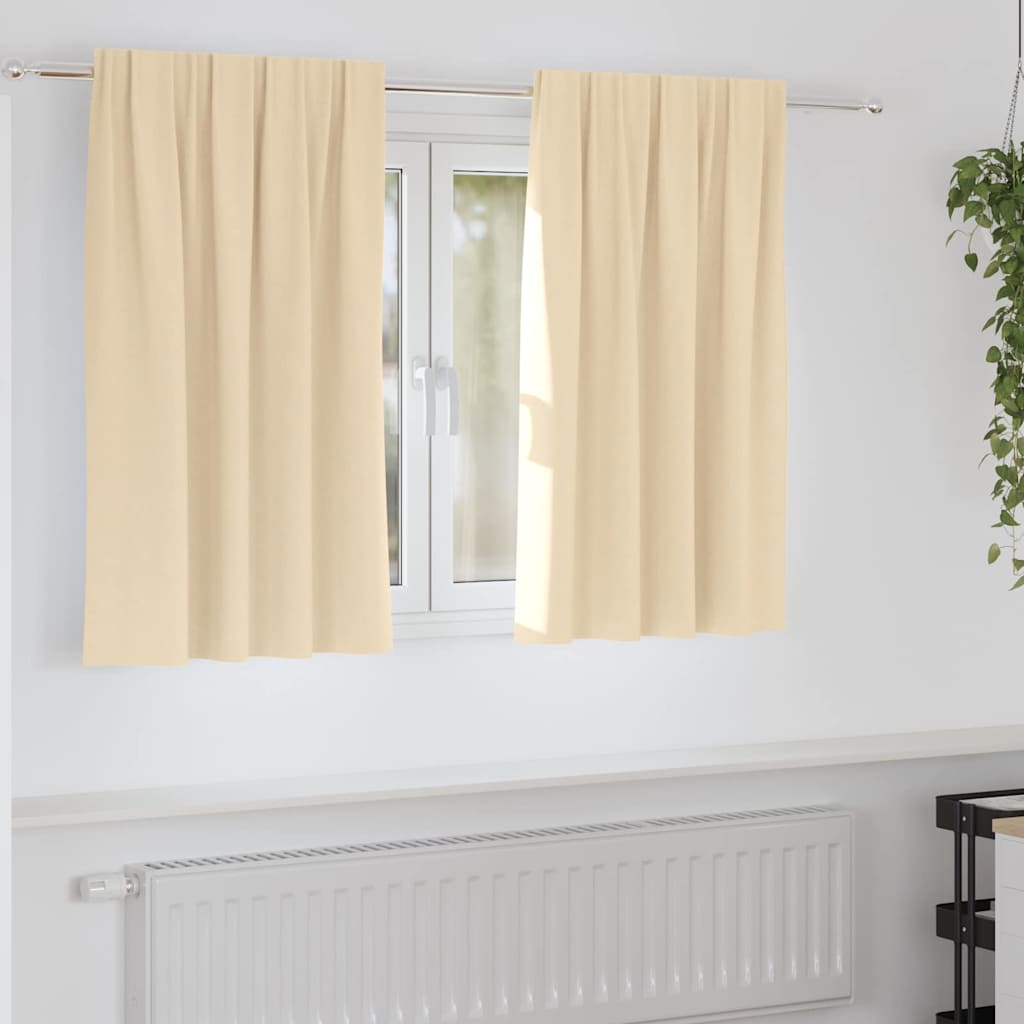 Zwart-out Gordijnen met Ringen 2 pcs Crème 140 x 140 cm is nu te koop bij PeponiXL, paradijselijk wonen!