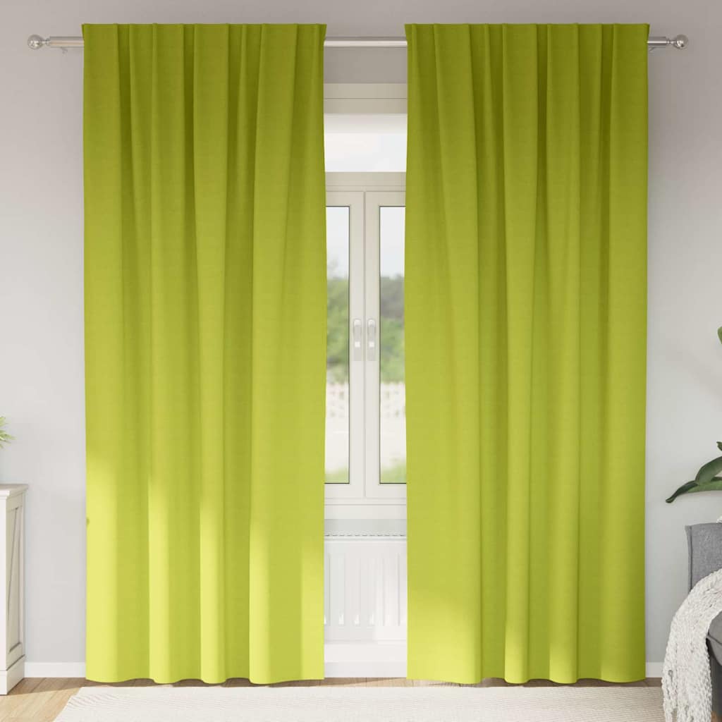Zwart-out Gordijnen met Ringen 2 pcs Groen 260 x 140 cm is nu te koop bij PeponiXL, paradijselijk wonen!
