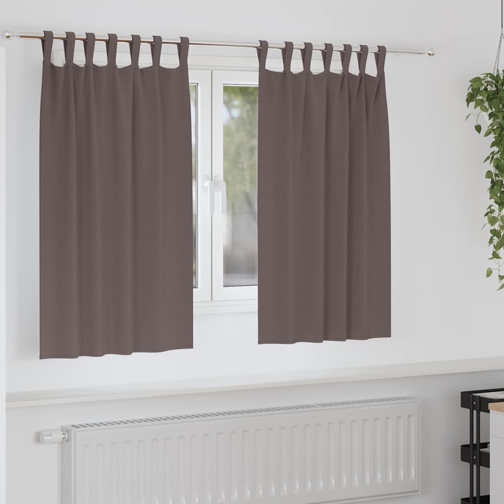 Zwart-out Gordijnen met Ringen 2 pcs Donkerbruin 140 x 140 cm is nu te koop bij PeponiXL, paradijselijk wonen!
