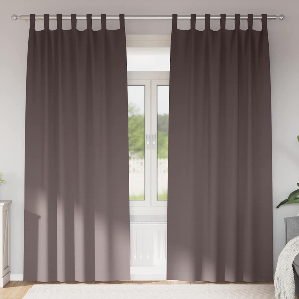 Zwart-out Gordijnen met Ringen 2 pcs Donkerbruin 225 x 140 cm is nu te koop bij PeponiXL, paradijselijk wonen!