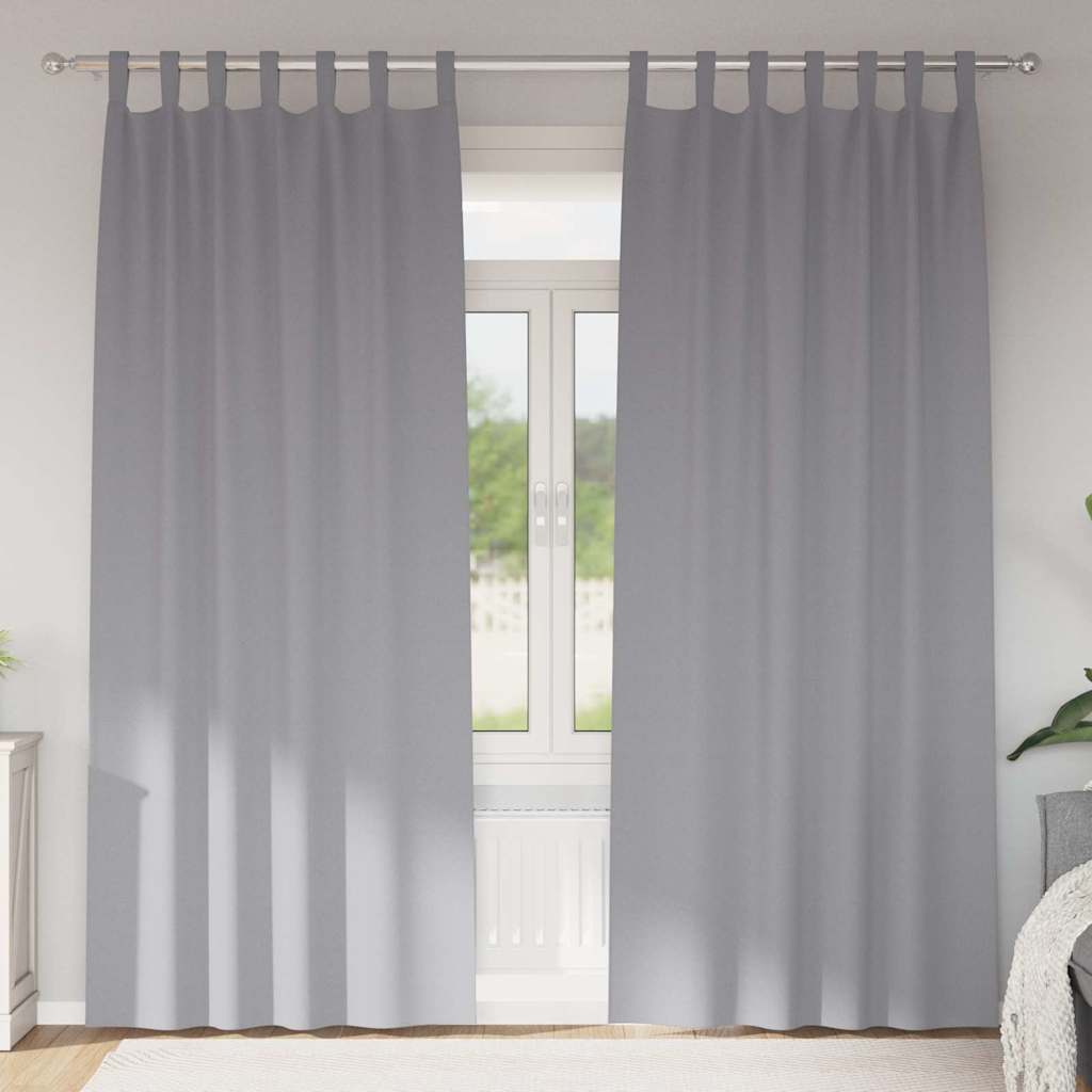 Zwart-out Gordijnen met Ringen 2 pcs Lichtgrijs 225 x 140 cm is nu te koop bij PeponiXL, paradijselijk wonen!