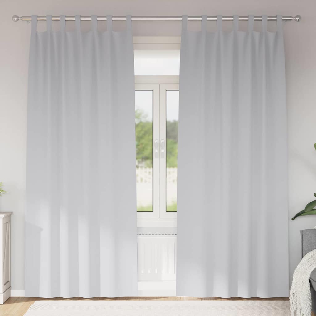 Zwart-out Gordijnen met Ringen 2 pcs Bleekgrijs 225 x 140 cm is nu te koop bij PeponiXL, paradijselijk wonen!