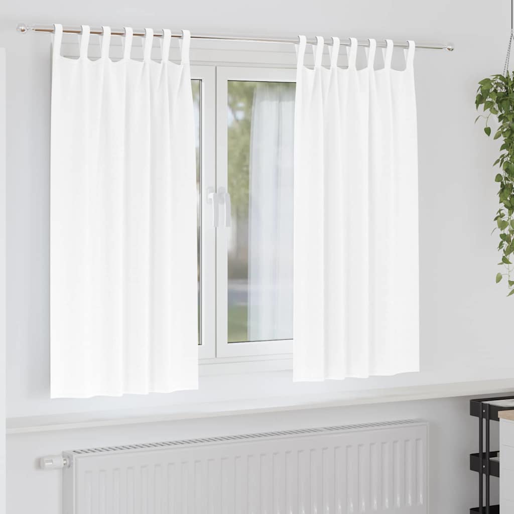 Zwart-out Gordijnen met Ringen 2 pcs Puur Wit 175 x 140 cm is nu te koop bij PeponiXL, paradijselijk wonen!