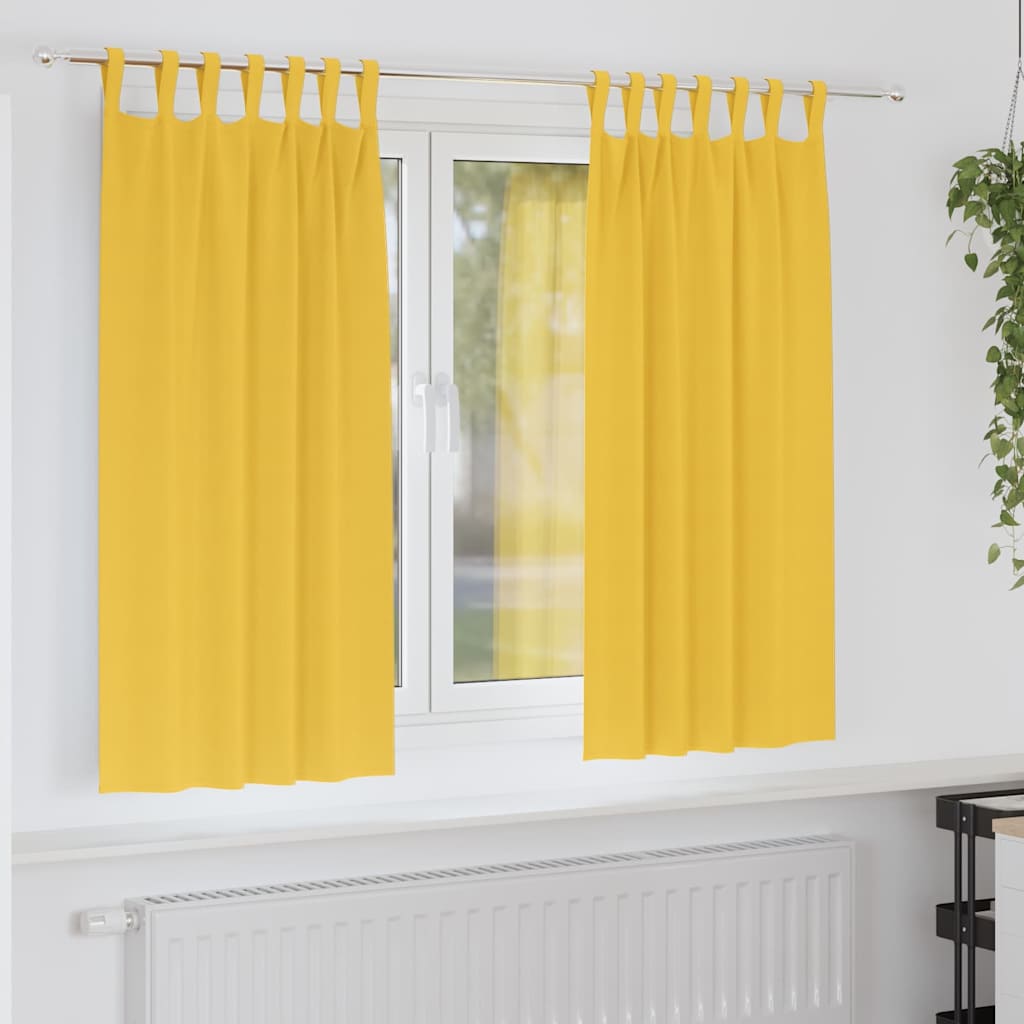 Zwart-out Gordijnen met Ringen 2 pcs Mosterdgeel 175 x 140 cm is nu te koop bij PeponiXL, paradijselijk wonen!