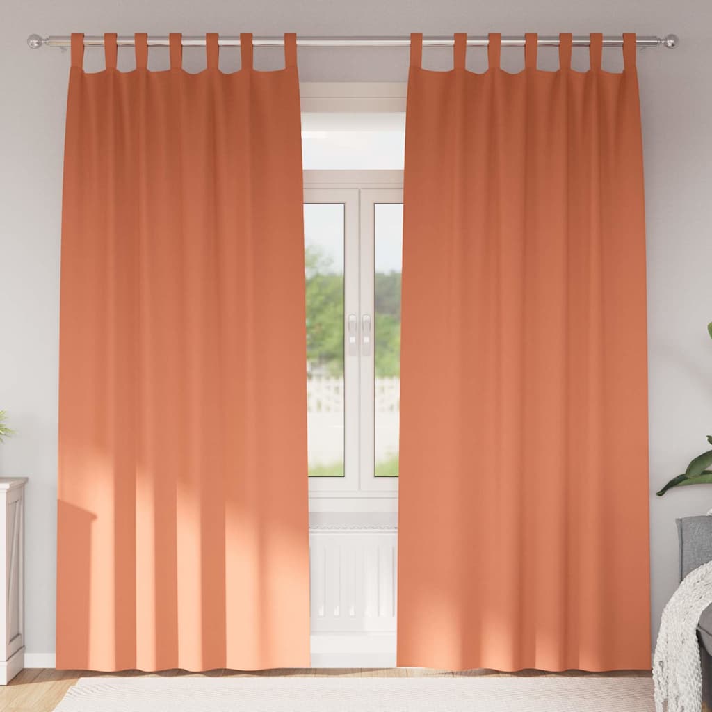 Zwart-out Gordijnen met Ringen 2 pcs Terracotta 245 x 140 cm is nu te koop bij PeponiXL, paradijselijk wonen!