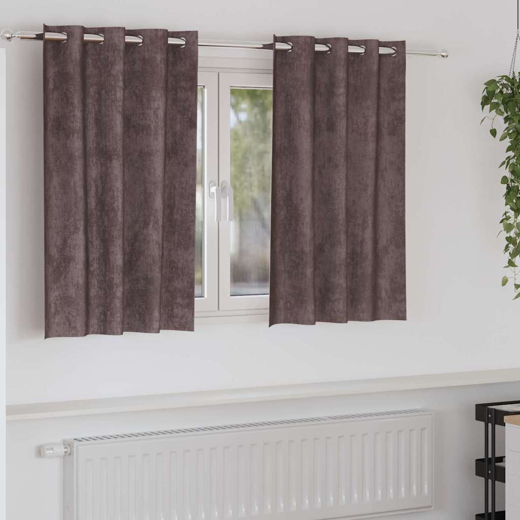 Velvet Gordijnen met gordijnen 2 pcs Bruin 140 x 140 cm Fluweel is nu te koop bij PeponiXL, paradijselijk wonen!