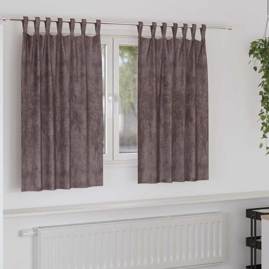 Velvet Gordijnen met gordijnen 2 pcs Bruin 140 x 140 cm Fluweel is nu te koop bij PeponiXL, paradijselijk wonen!