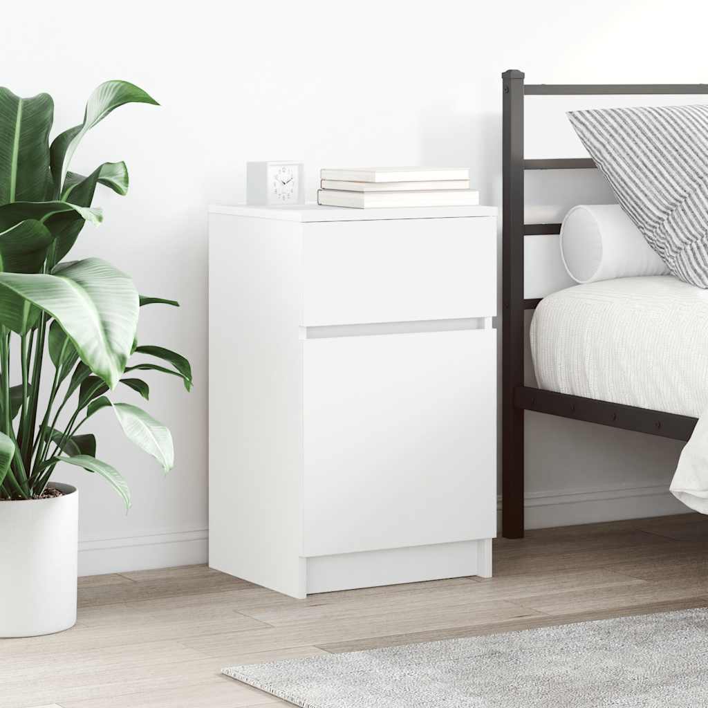 Nachtkastjes 2 st 39x35x65 cm bewerkt hout wit is nu te koop bij PeponiXL, paradijselijk wonen!