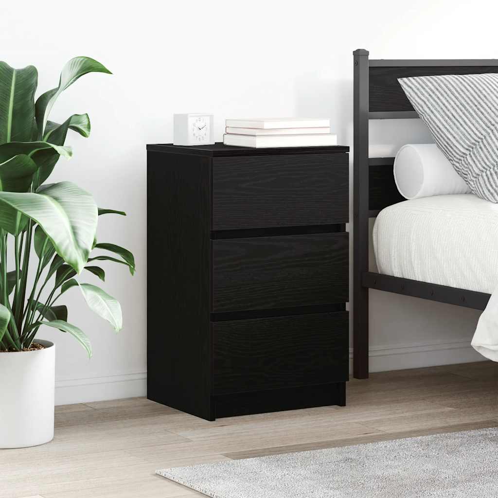 Nachtkastjes met 3 lades 2 st 39x35x65 cm zwart is nu te koop bij PeponiXL, paradijselijk wonen!