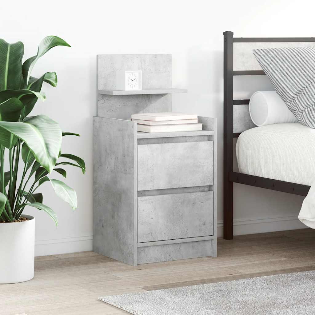 Nachtkastje met 2 lades 38x34x80 cm betongrijs is nu te koop bij PeponiXL, paradijselijk wonen!