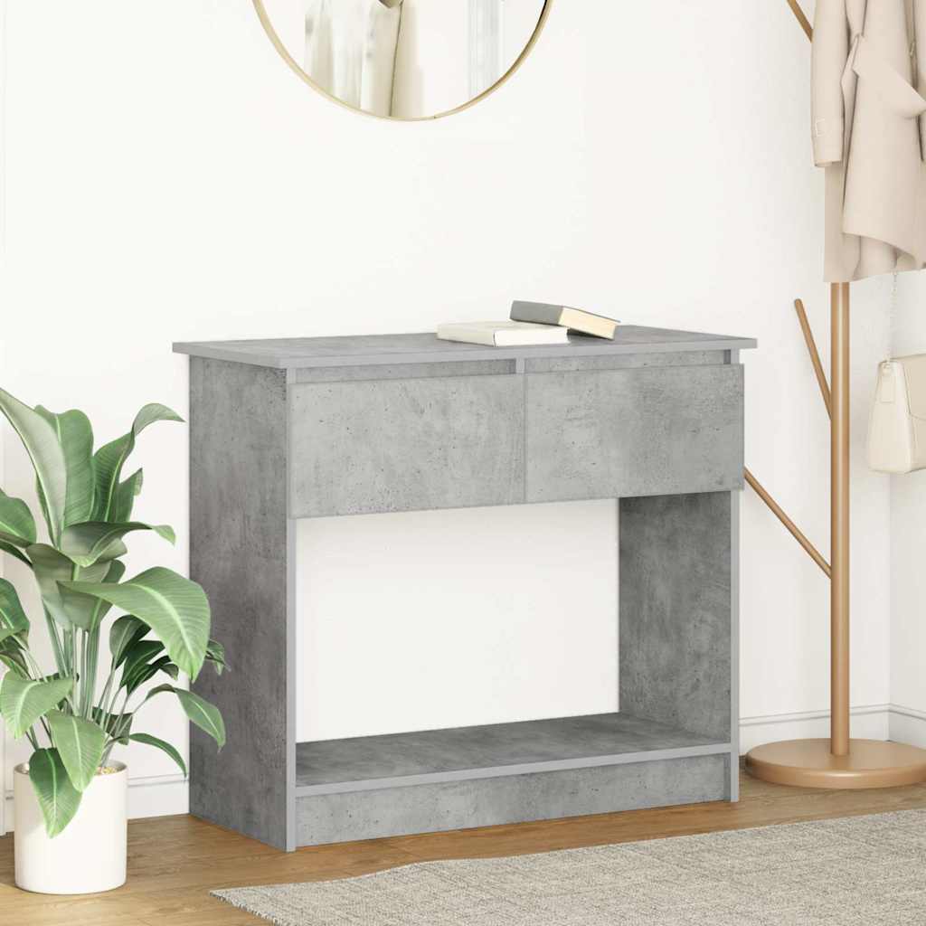 Wandtafel met lades 85,5x38,5x74,5 cm betongrijs is nu te koop bij PeponiXL, paradijselijk wonen!