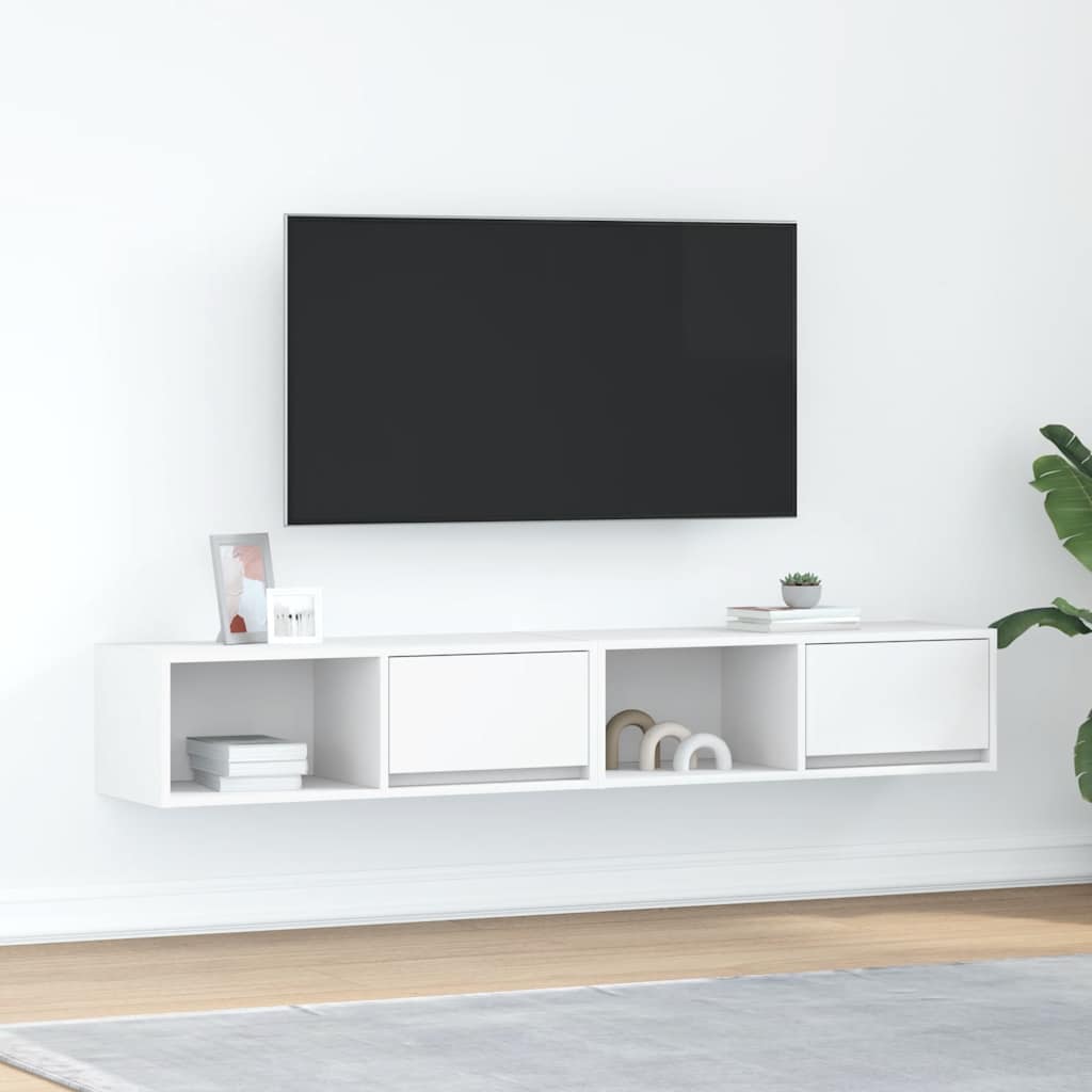 Tv-meubelen 2 st 80x31x25,5 cm bewerkt hout wit is nu te koop bij PeponiXL, paradijselijk wonen!