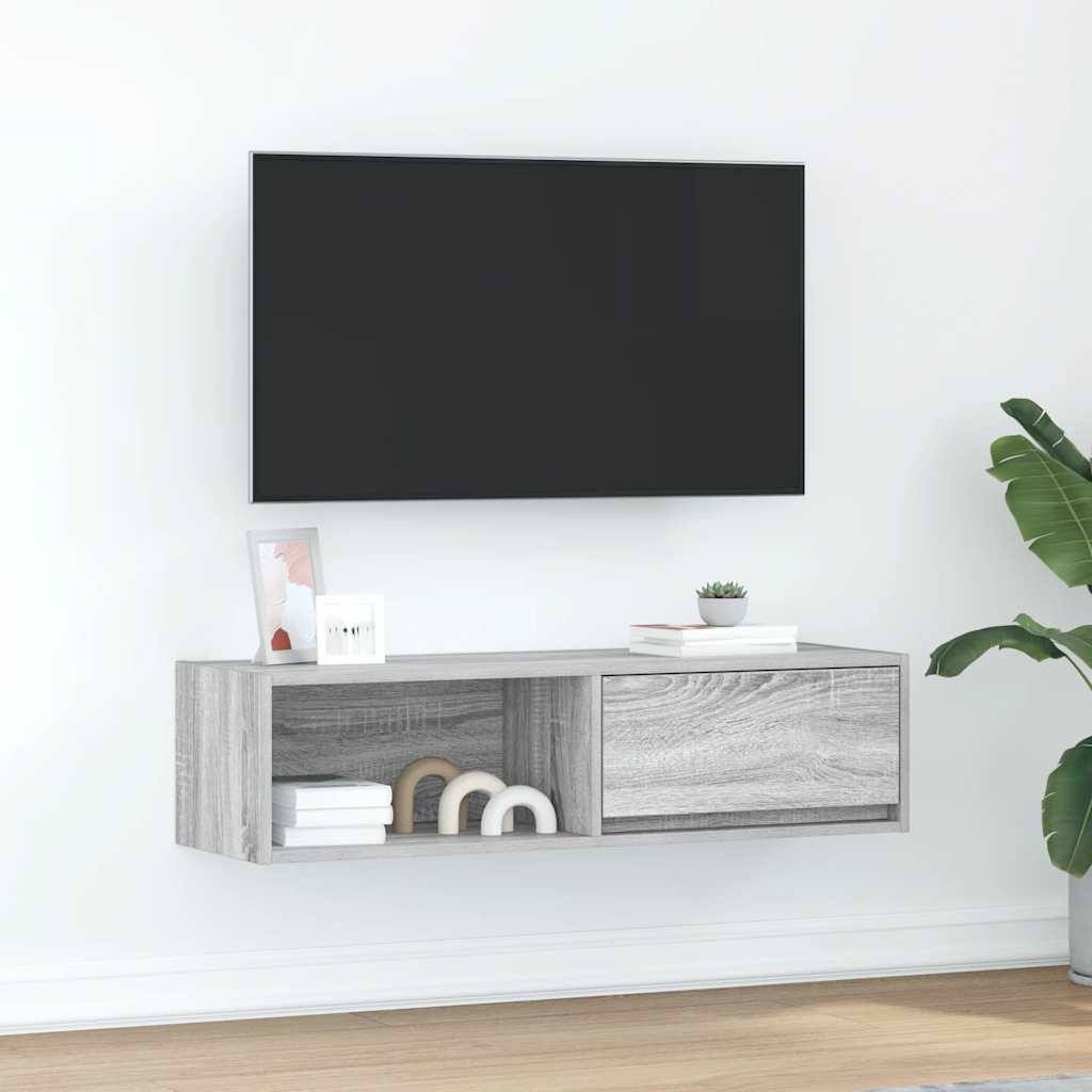 Tv-meubel 100x31x25,5 cm spaanplaat grijs sonoma is nu te koop bij PeponiXL, paradijselijk wonen!