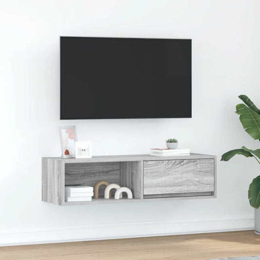 Tv-meubel 100x31x25,5 cm spaanplaat grijs sonoma is nu te koop bij PeponiXL, paradijselijk wonen!