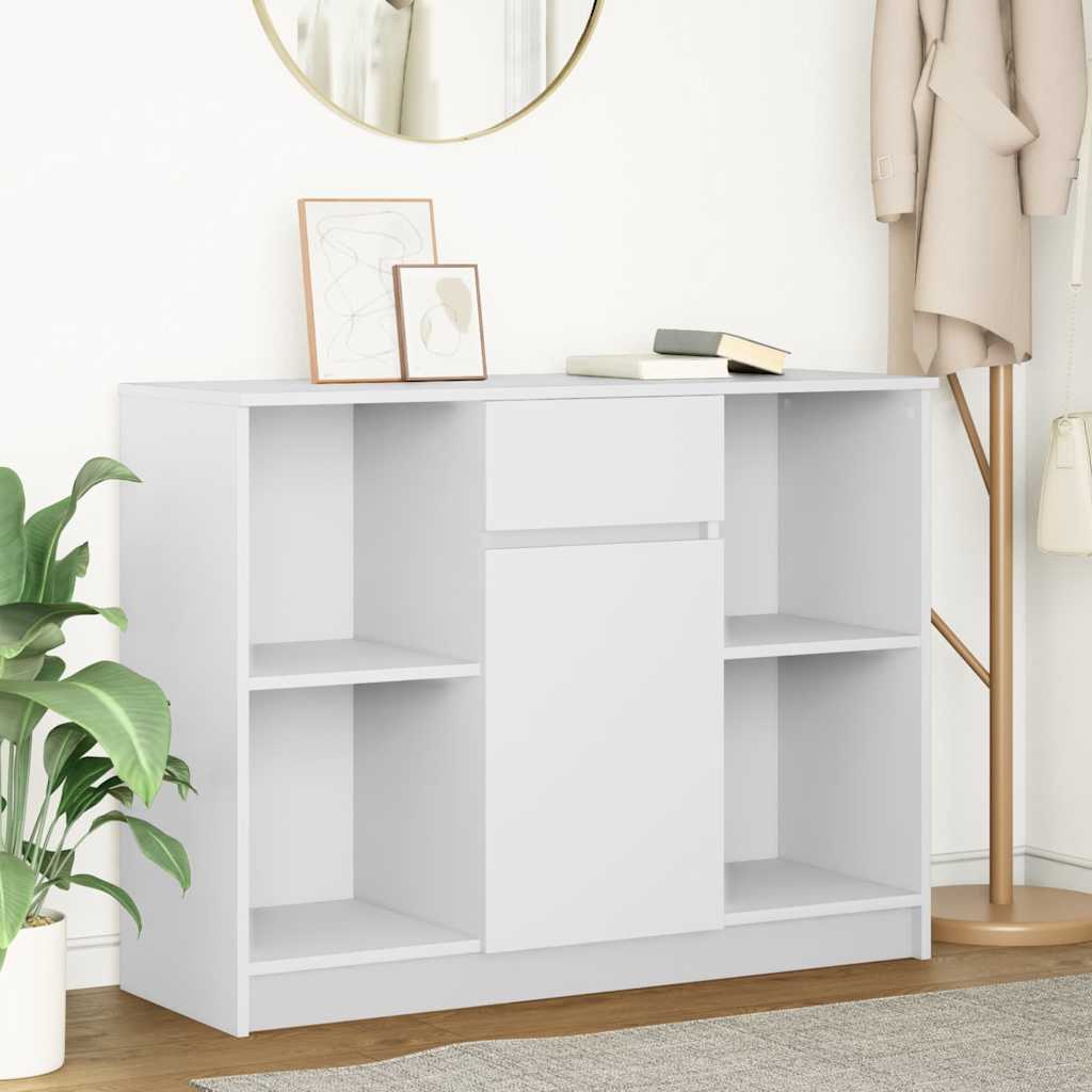 Dressoir met lade 101x35x76 cm spaanplaat wit is nu te koop bij PeponiXL, paradijselijk wonen!