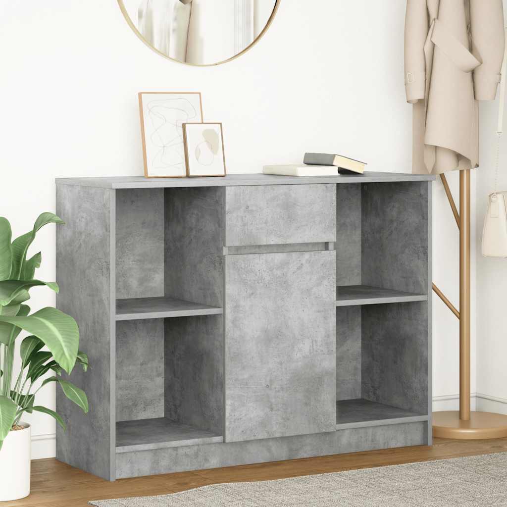 Dressoir met lade 101x35x76 cm spaanplaat betongrijs is nu te koop bij PeponiXL, paradijselijk wonen!