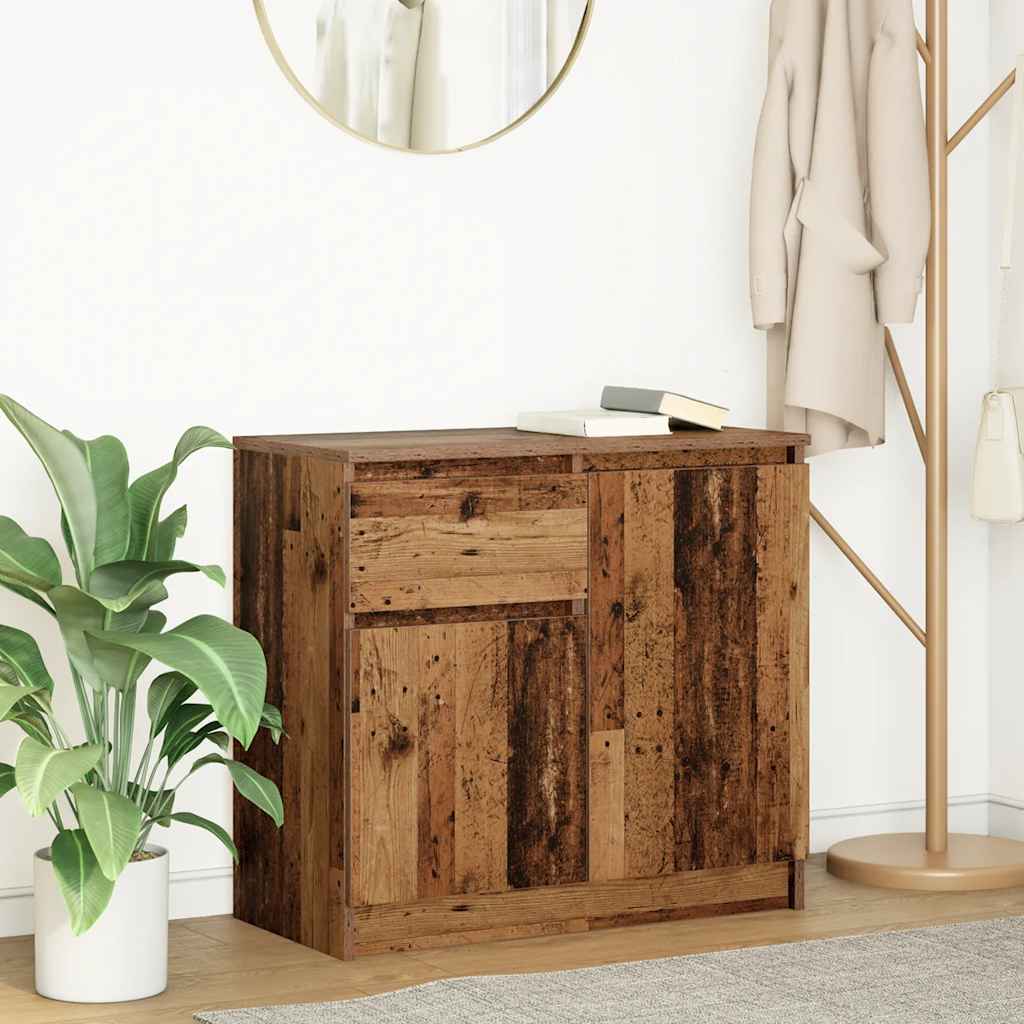 Dressoir met lade 71x35x65 cm spaanplaat oud hout is nu te koop bij PeponiXL, paradijselijk wonen!