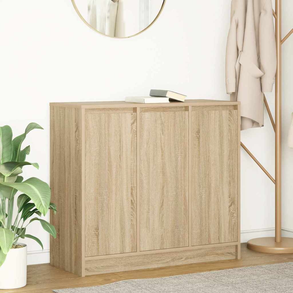 Dressoir 85x34x76 cm spaanplaat Sonoma eikenkleurig is nu te koop bij PeponiXL, paradijselijk wonen!