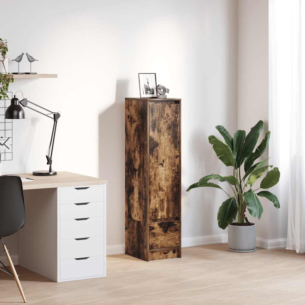 Highboard 29,5x34x119,5 cm spaanplaat gerookt eikenkleurig is nu te koop bij PeponiXL, paradijselijk wonen!