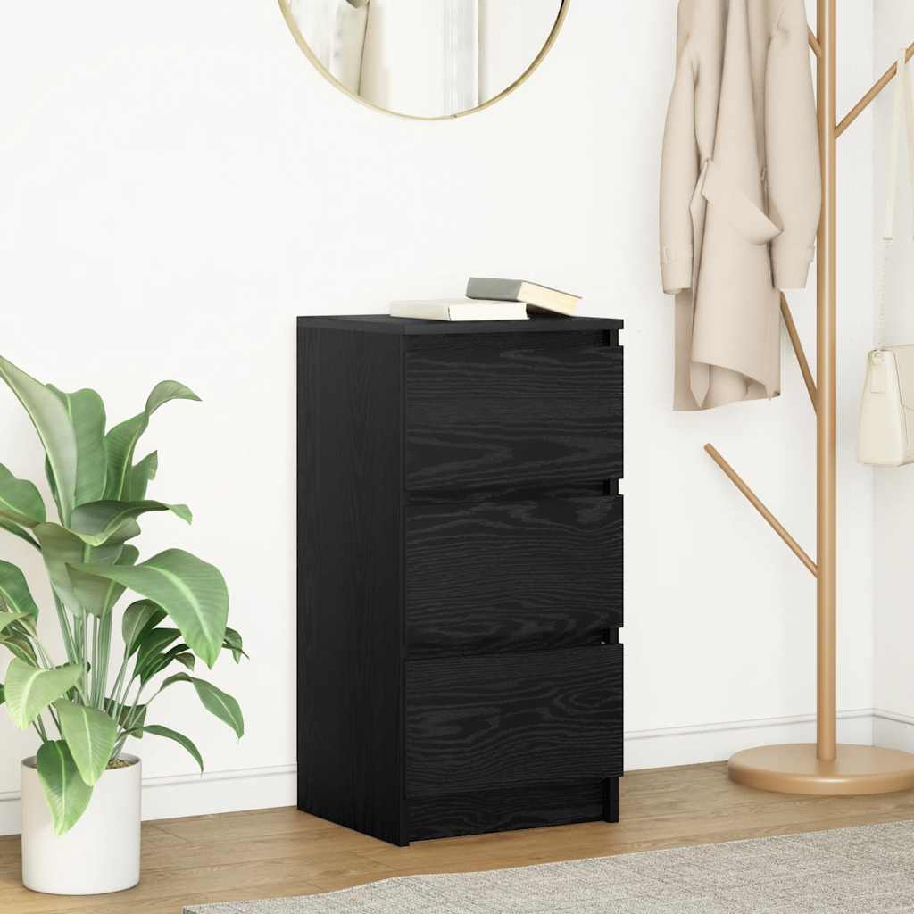 Dressoir 37,5x35x76 cm spaanplaat zwart eikenkleurig is nu te koop bij PeponiXL, paradijselijk wonen!