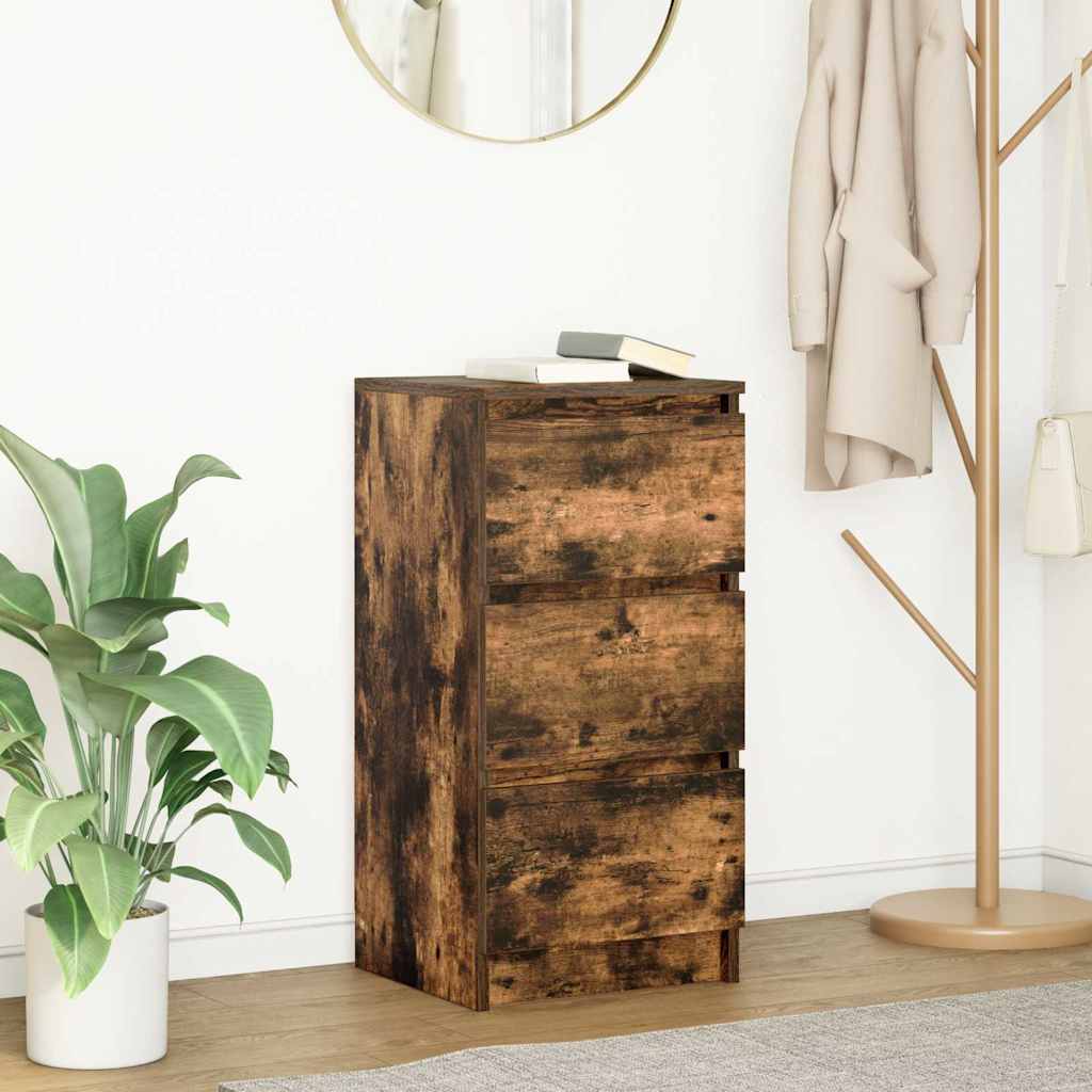 Dressoir 37,5x35x76 cm bewerkt hout gerookt eikenkleurig is nu te koop bij PeponiXL, paradijselijk wonen!