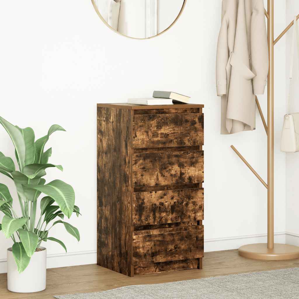 Dressoir 37,5x35x76 cm bewerkt hout gerookt eikenkleurig is nu te koop bij PeponiXL, paradijselijk wonen!