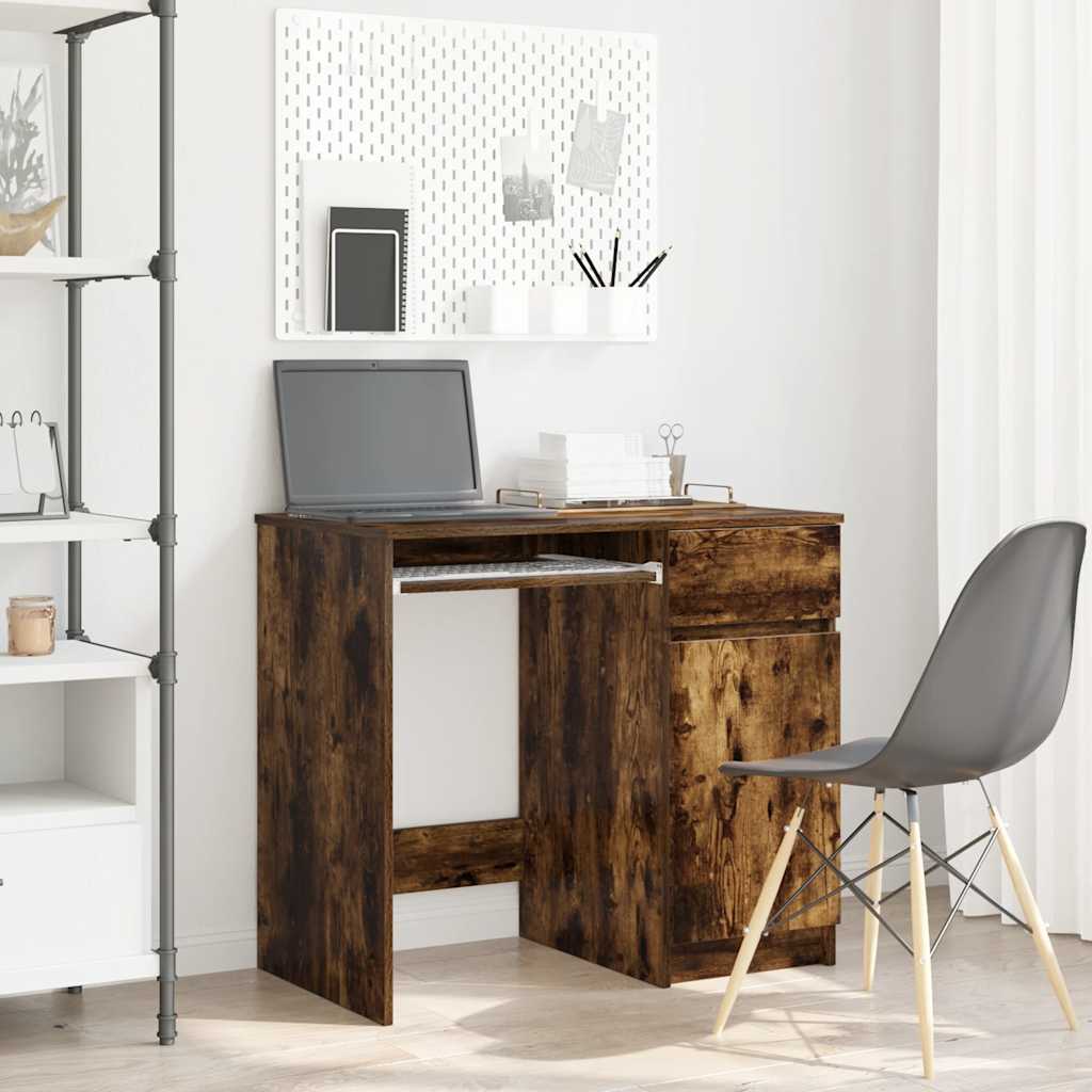 Bureau 86x49x76 cm spaanplaat gerookt eikenkleurig is nu te koop bij PeponiXL, paradijselijk wonen!