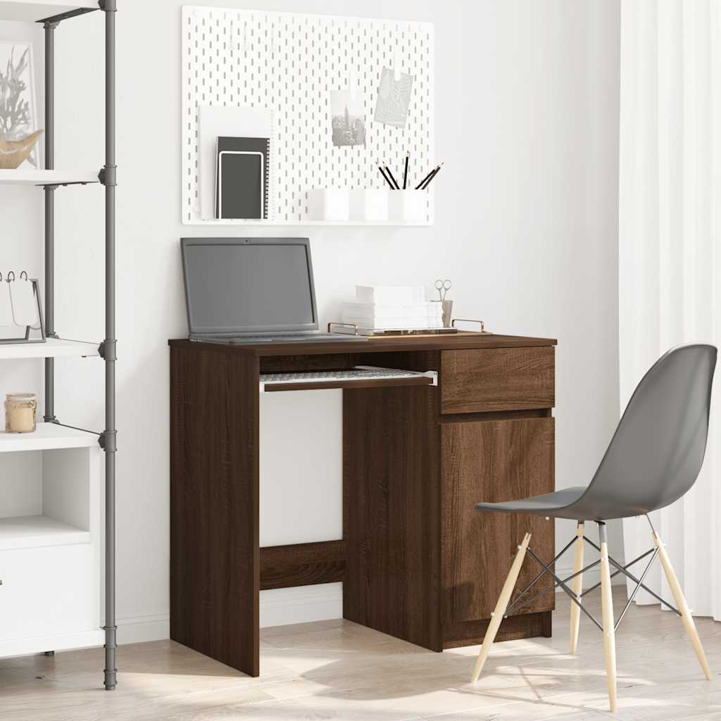 Bureau 86x49x76 cm spaanplaat bruin eikenkleurig is nu te koop bij PeponiXL, paradijselijk wonen!