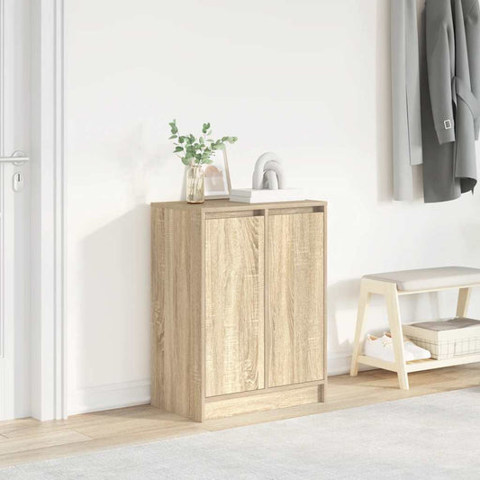 Schoenenkast 57x34x76 cm bewerkt hout sonoma eikenkleurig is nu te koop bij PeponiXL, paradijselijk wonen!