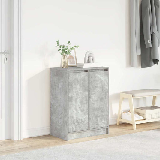 Schoenenkast 57x34x76 cm bewerkt hout betongrijs is nu te koop bij PeponiXL, paradijselijk wonen!