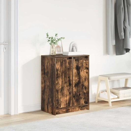 Schoenenkast 57x34x76 cm bewerkt hout gerookt eikenkleurig is nu te koop bij PeponiXL, paradijselijk wonen!