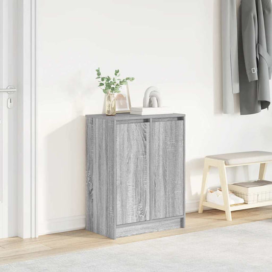 Schoenenkast 57x34x76 cm bewerkt hout grijs sonoma eikenkleur is nu te koop bij PeponiXL, paradijselijk wonen!